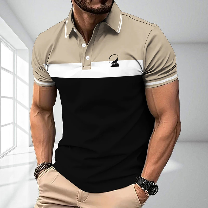 Mens Fashion Summer - Men's Striped Polo shirt, Casual top,