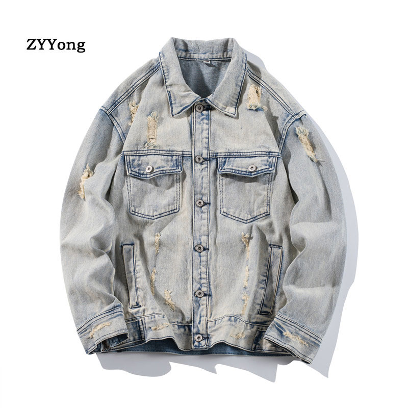 Bomber Jacket Men - New Bomber Ripped Denim Jacket Men