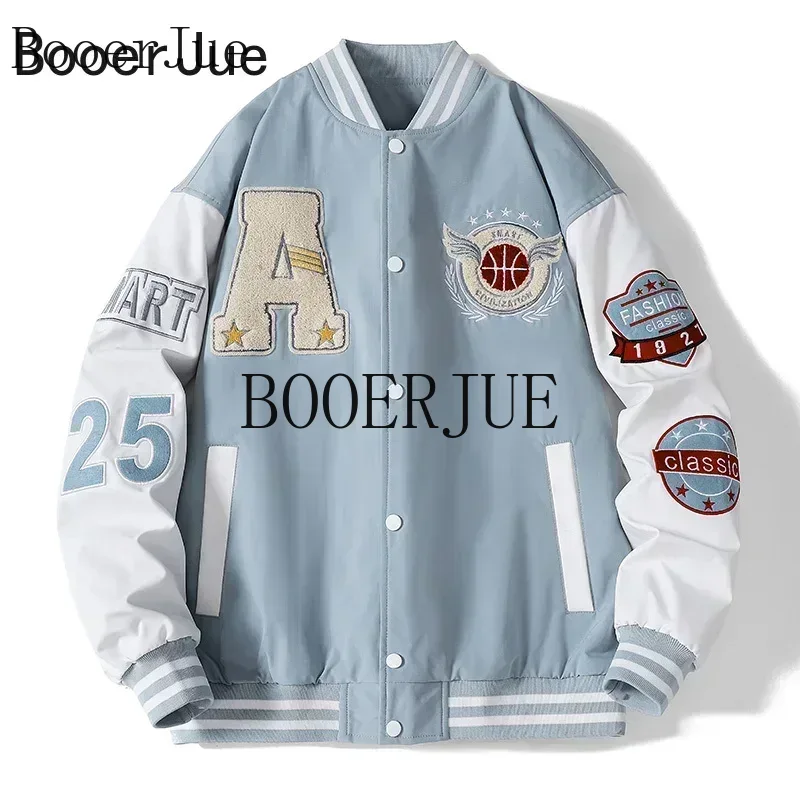 Varsity Jacket Letterman - Unisex Varsity Baseball Jacket Men Bone