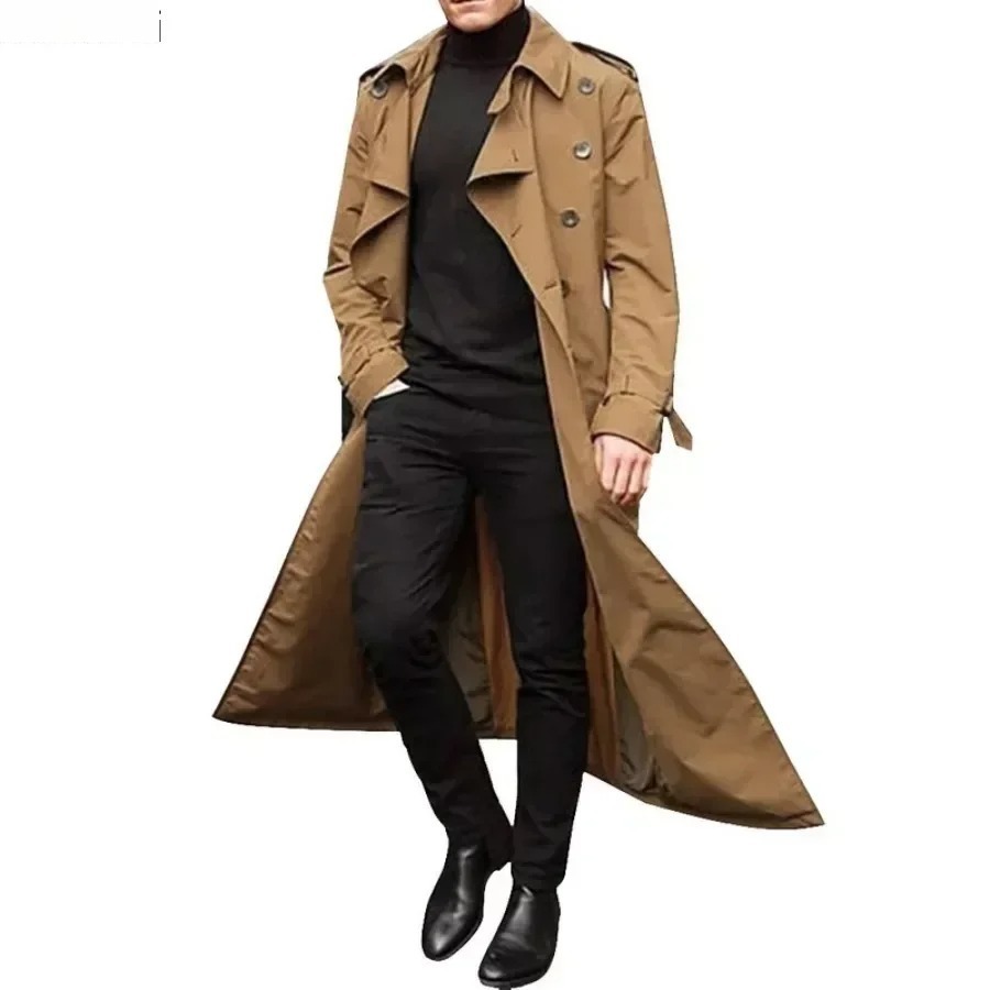 Men's Long Trench Coats Jacket - Men'S Fashion X 评论和价格