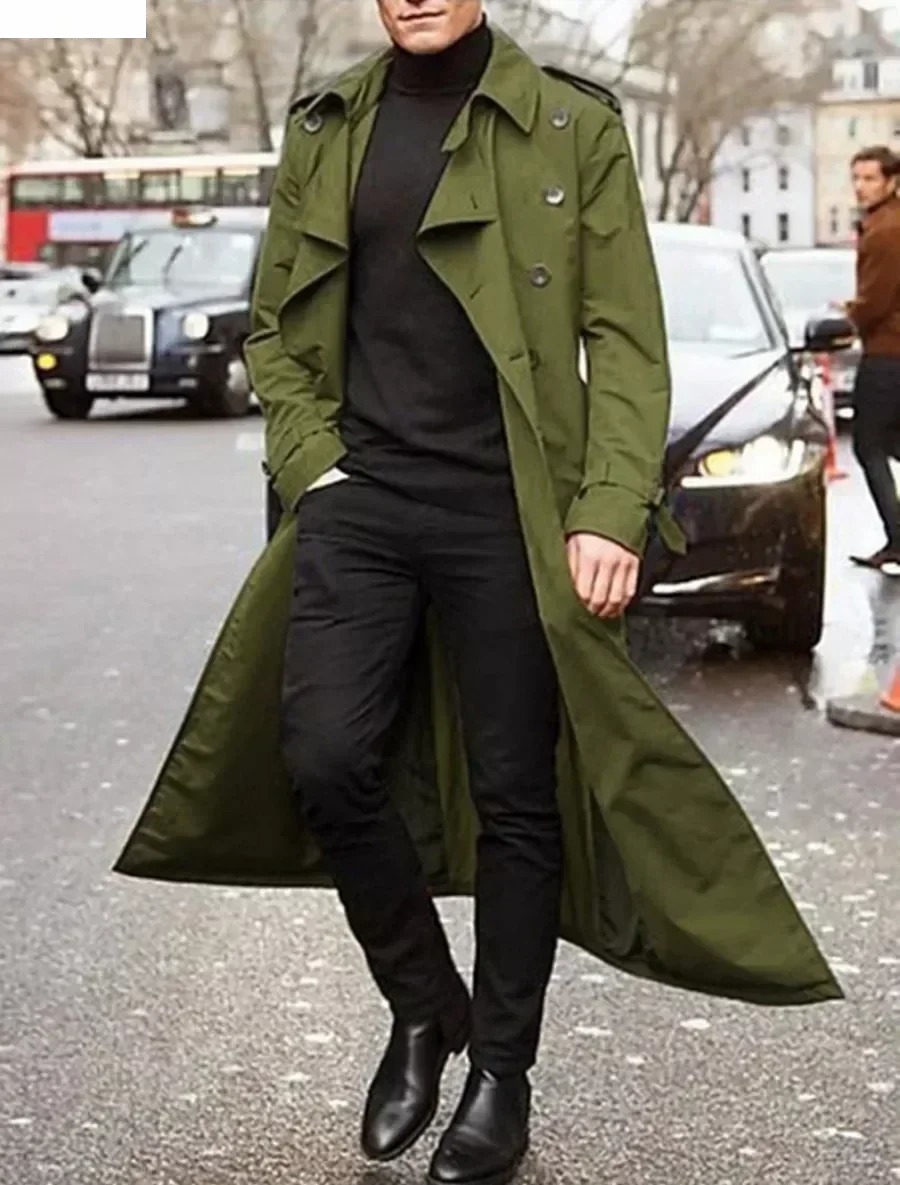 Men's Long Trench Coats Jacket - Men'S Fashion X 评论和价格