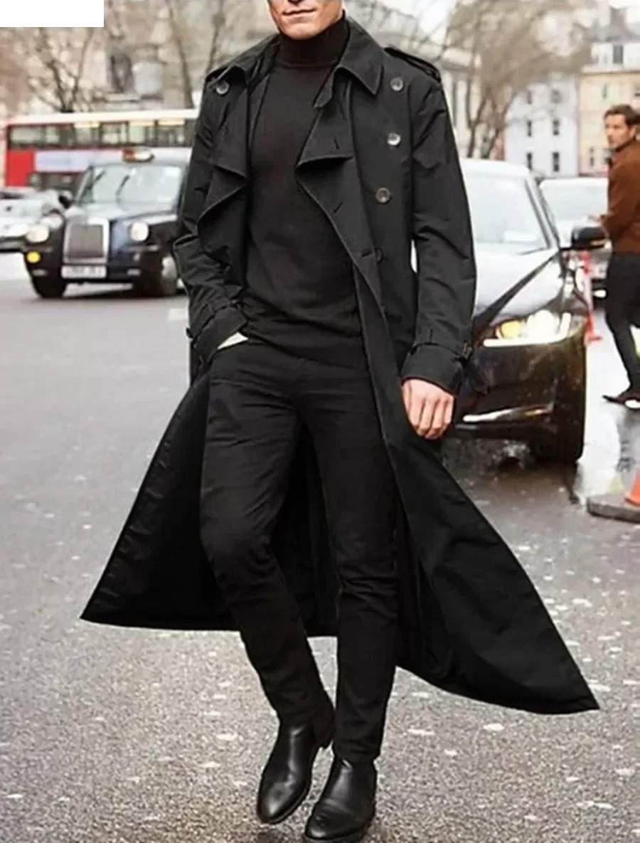 Men's Long Trench Coats Jacket - Men'S Fashion X 评论和价格