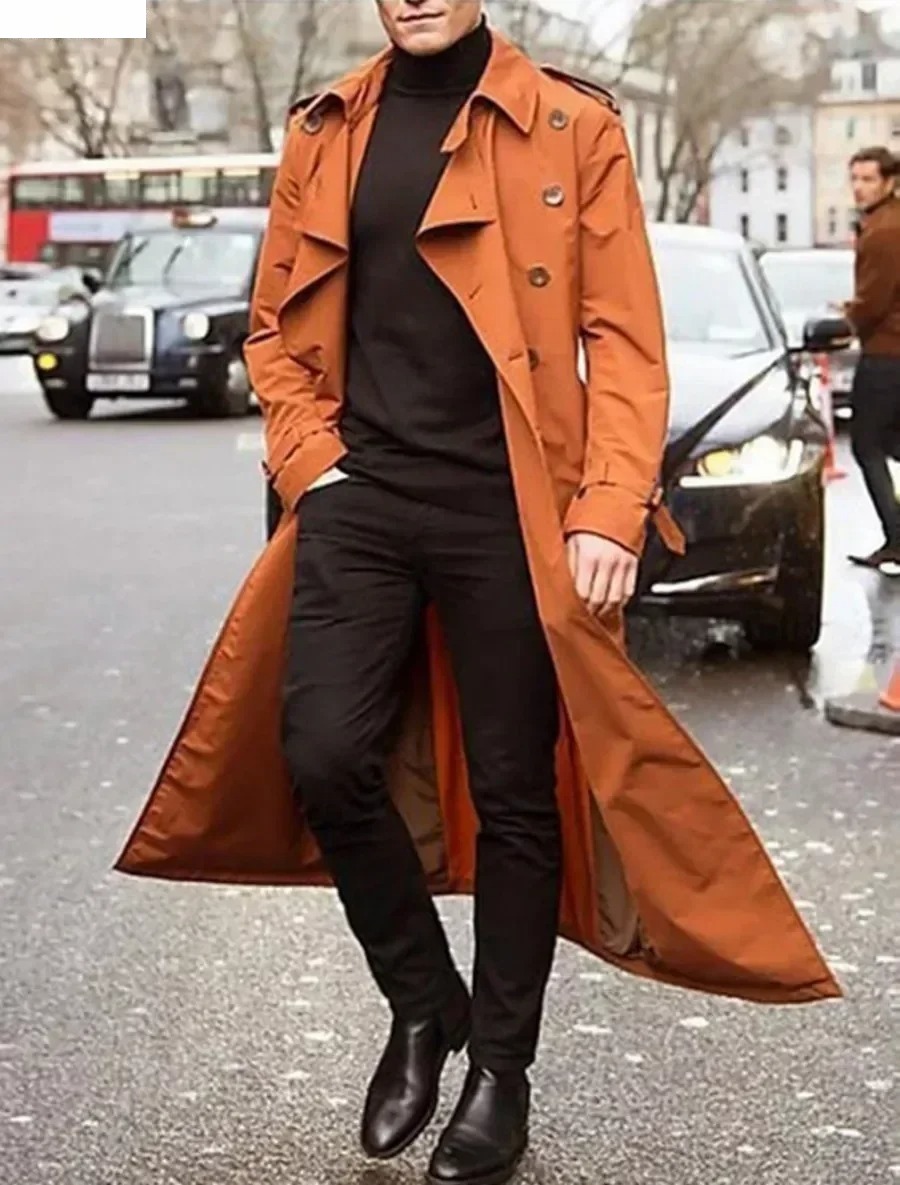 Men's Long Trench Coats Jacket - Men'S Fashion X 评论和价格