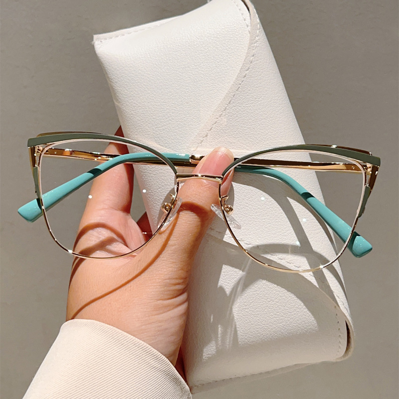 New Fashion Cat Eye Anti Blue  - Men'S Fashion Non Prescription Glasses 评论和价格