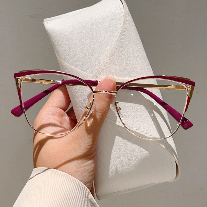 New Fashion Cat Eye Anti Blue  - Men'S Fashion Non Prescription Glasses 评论和价格