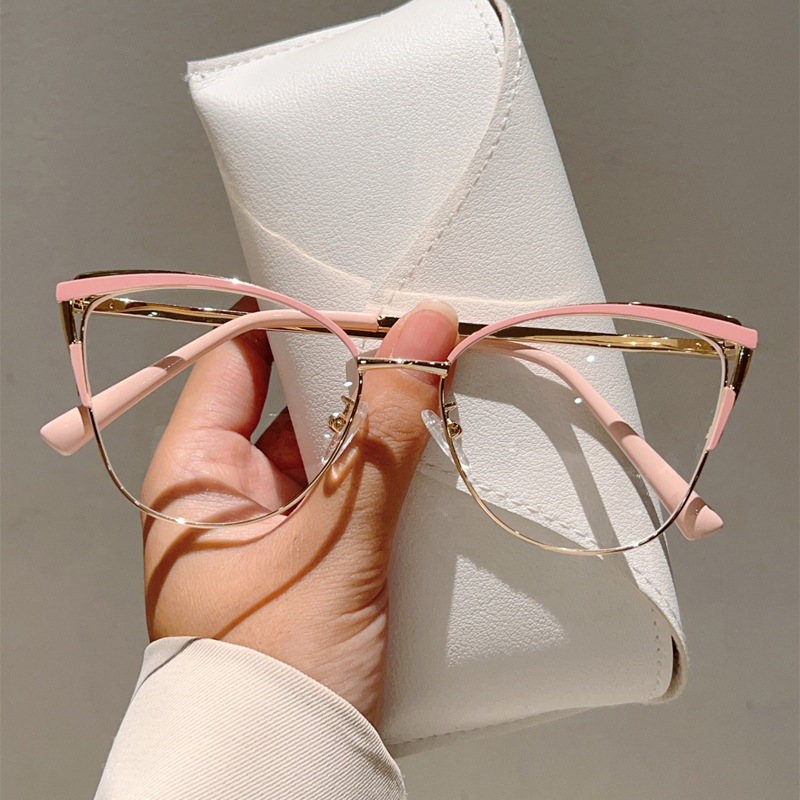 New Fashion Cat Eye Anti Blue  - Men'S Fashion Non Prescription Glasses 评论和价格