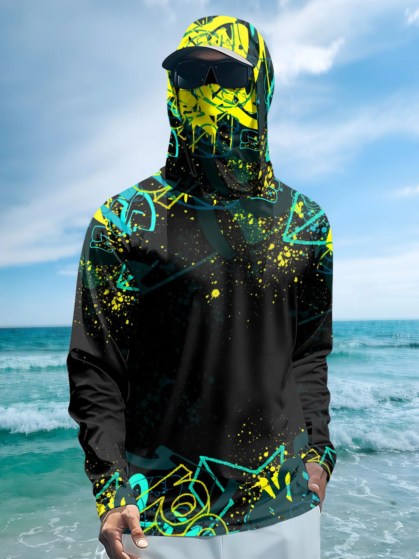 Men UPF50+ Fishing Hoodie With - Mens Fashion Summer 评论和价格