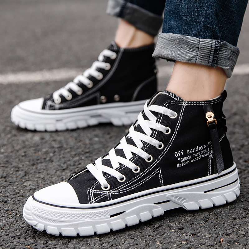 Men's High-Top Canvas Shoes Su - Mens Fashion Summer 2025 评论和价格