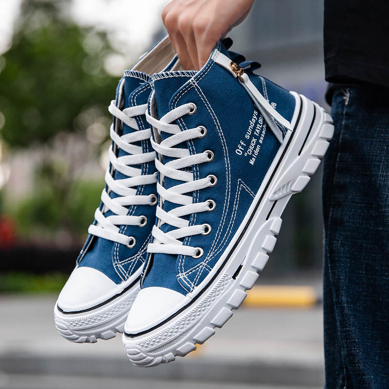 Men's High-Top Canvas Shoes Su - Mens Fashion Summer 2025 评论和价格