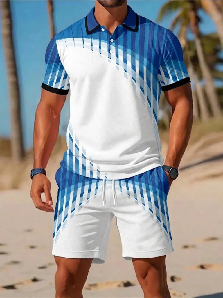 Men's Summer Tee Set Fashion B - Men'S Fashion Polo Shirt 评论和价格