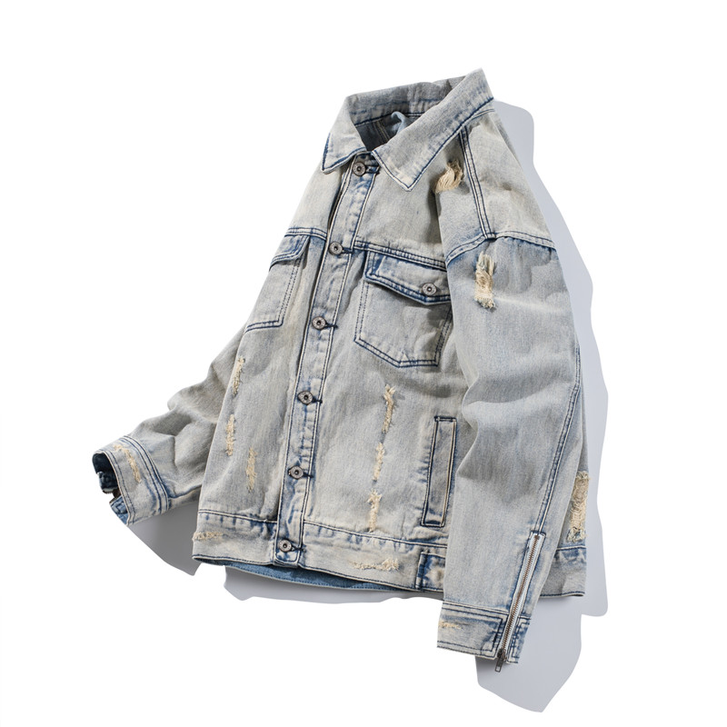 New Bomber Ripped Denim Jacket - Bomber Jacket Men 评论和价格