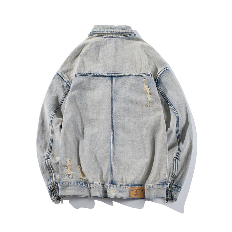 New Bomber Ripped Denim Jacket - Bomber Jacket Men 评论和价格