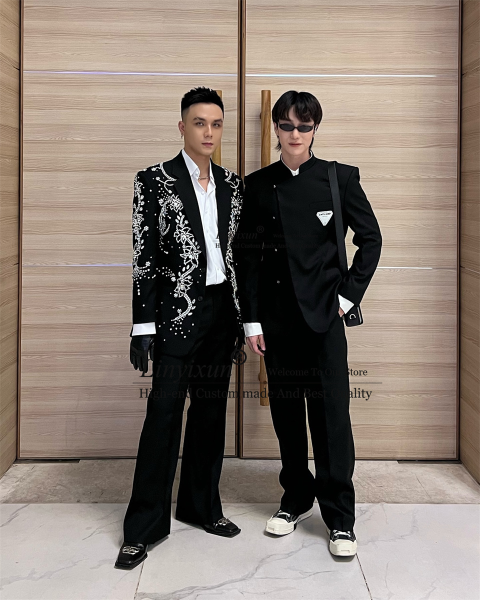 Fashion Metal Diamond Embellis - Mens Fashion Trajes 评论和价格
