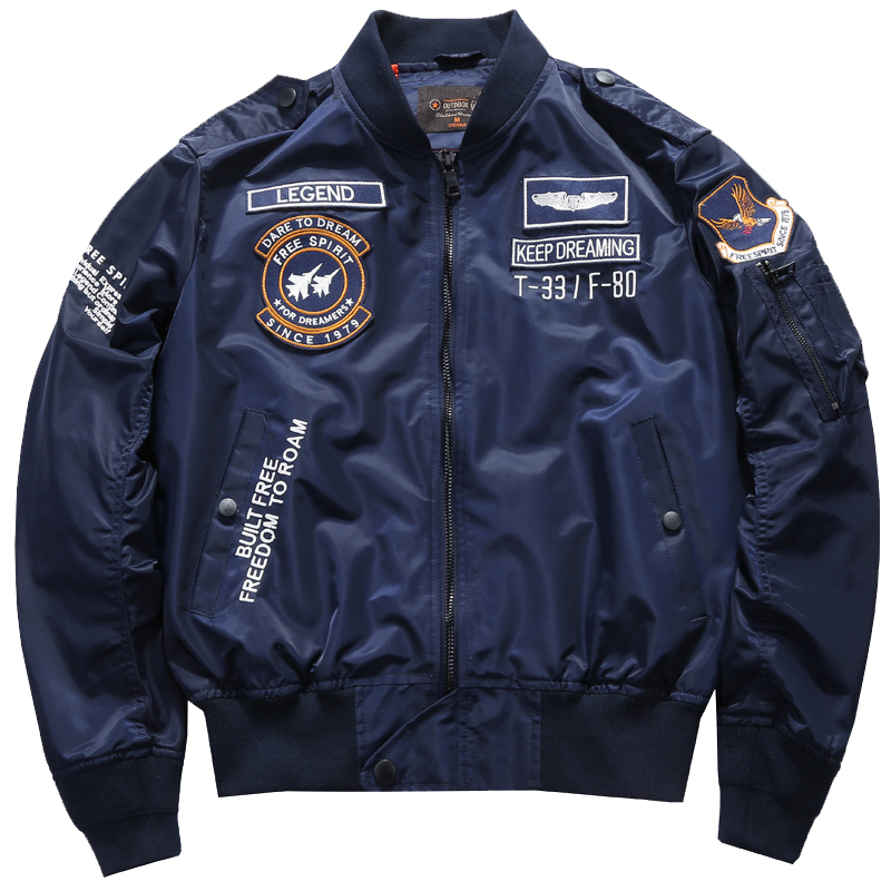 Men's Spring Tactical Army MA- - Varsity Jacket Letterman 评论和价格