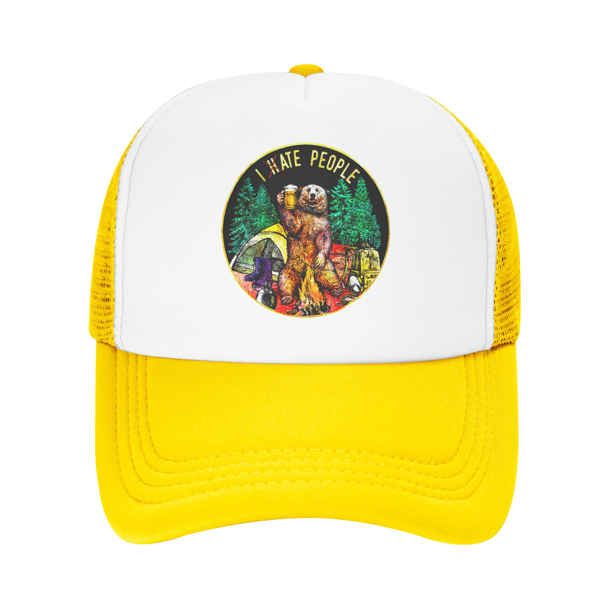 I Hate People Bear Camping Bas - Trucker Hat Cap 评论和价格