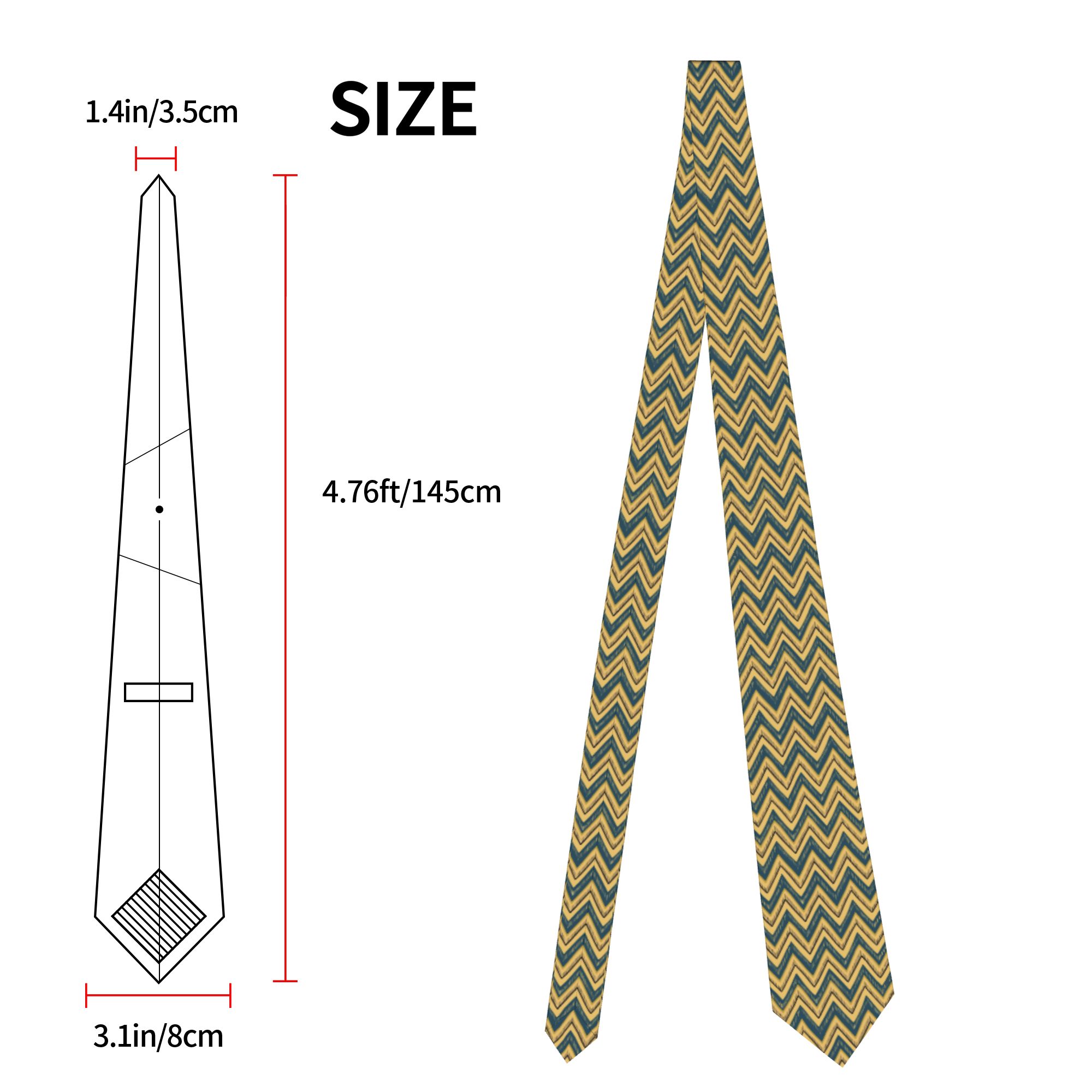 Hand Drawn Chevron Zig Zag Tie - Mens Fashion In The 1920S 评论和价格