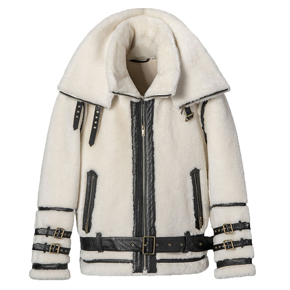 Denny&Dora Men's Shearling Coa - Bomber Jacket Men 评论和价格