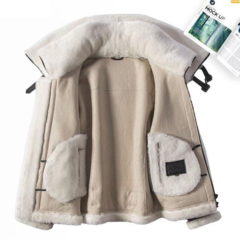 Denny&Dora Men's Shearling Coa - Bomber Jacket Men 评论和价格