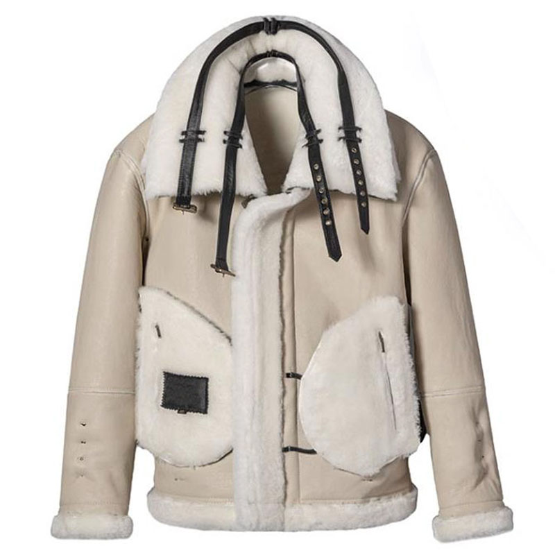Denny&Dora Men's Shearling Coa - Bomber Jacket Men 评论和价格