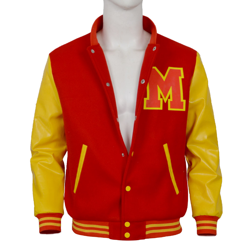 Men's Red and Yellow Varsity J - Varsity Jacket Letterman 评论和价格