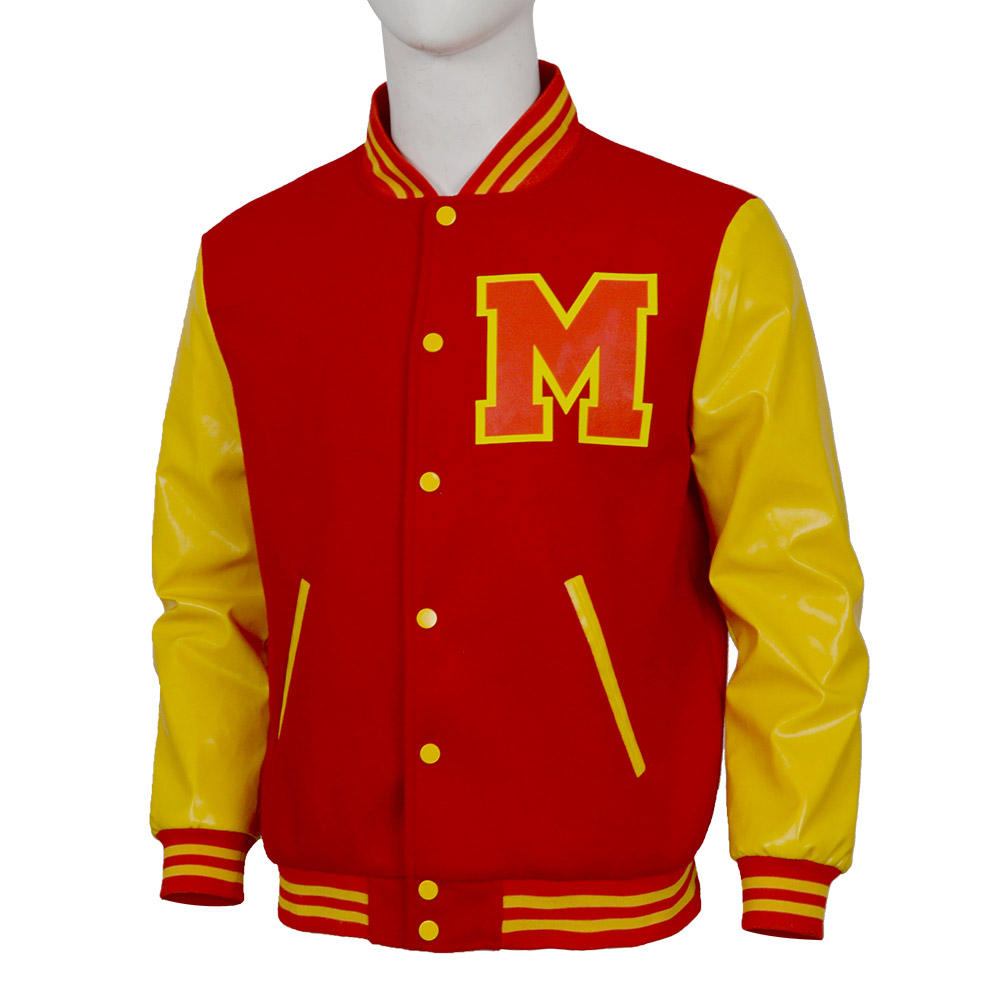 Men's Red and Yellow Varsity J - Varsity Jacket Letterman 评论和价格