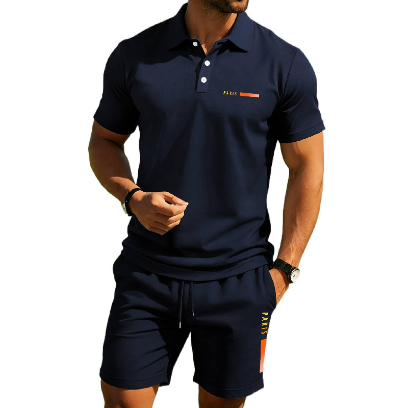 PARIS Print Men's high-end sum - Men'S Fashion Polo Shirt 评论和价格
