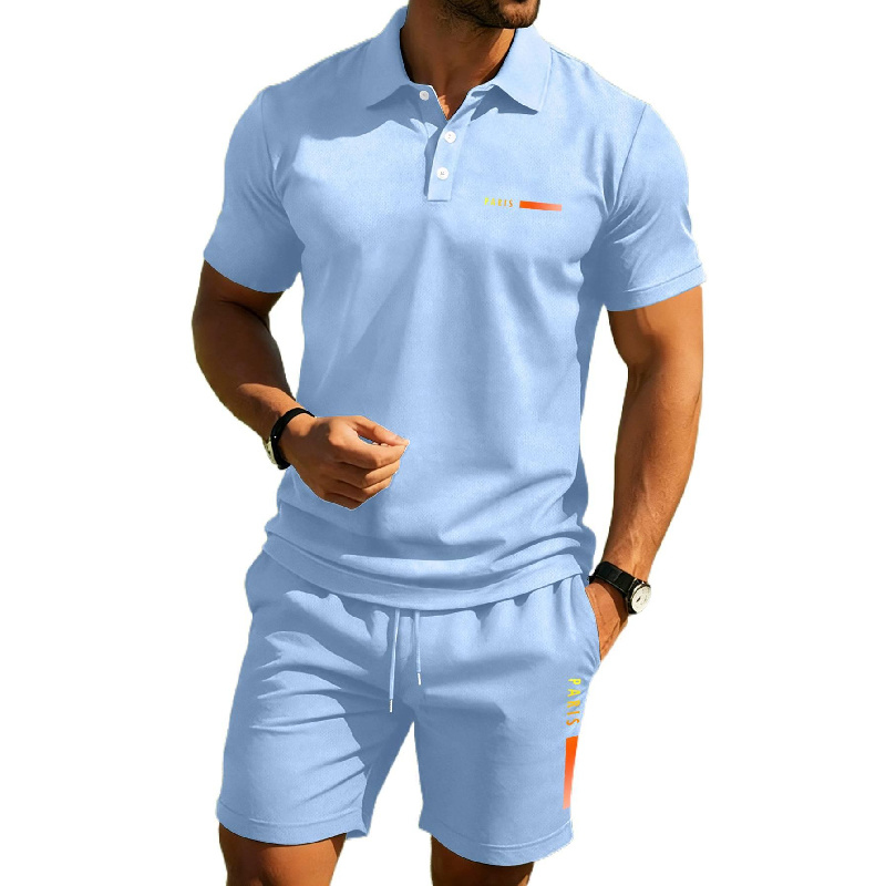 PARIS Print Men's high-end sum - Men'S Fashion Polo Shirt 评论和价格