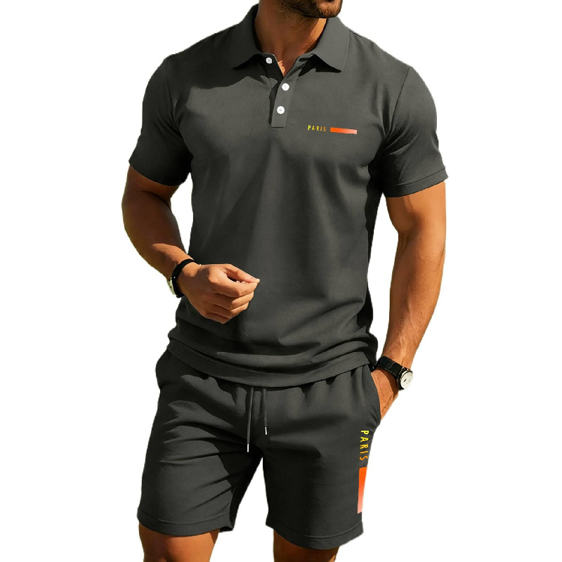 PARIS Print Men's high-end sum - Men'S Fashion Polo Shirt 评论和价格