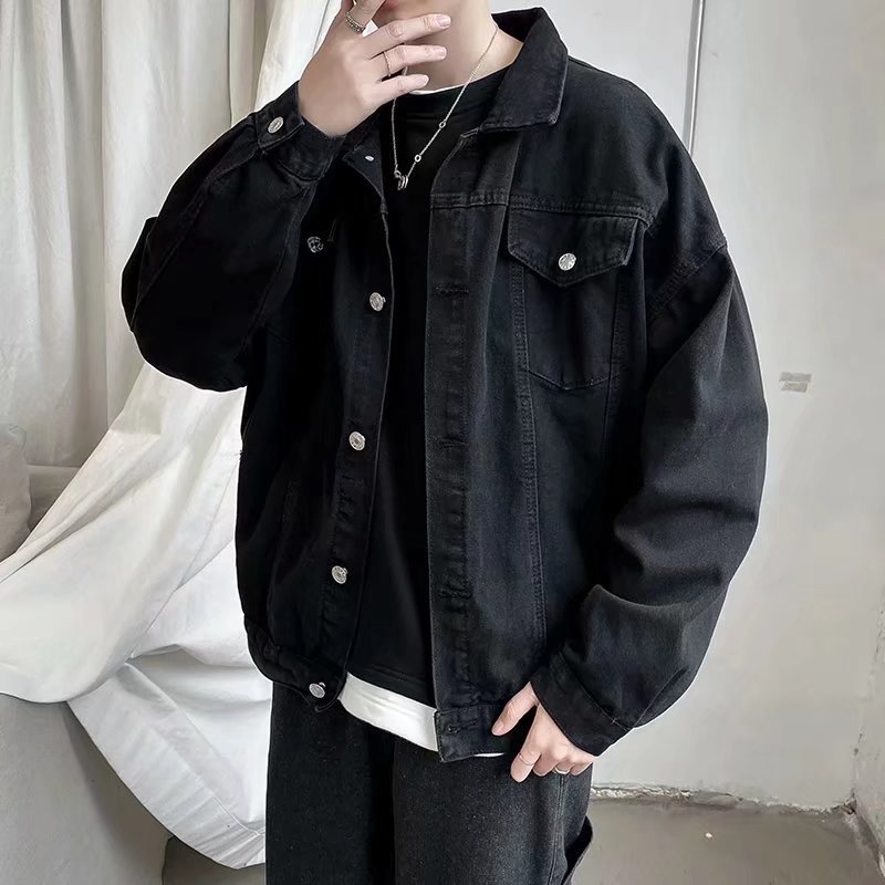 Black Denim Short Jacket Men J - Bomber Jacket Men 评论和价格