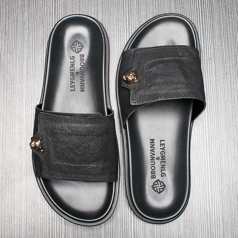 2025 New Genuine Leather Slipp - Mens Fashion Summer 2025 评论和价格