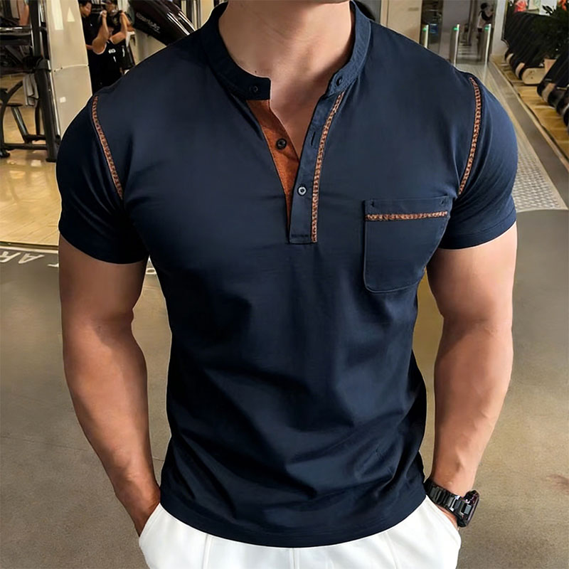 New Summer Men's Henry Collar  - Men'S Fashion Polo Shirt 评论和价格